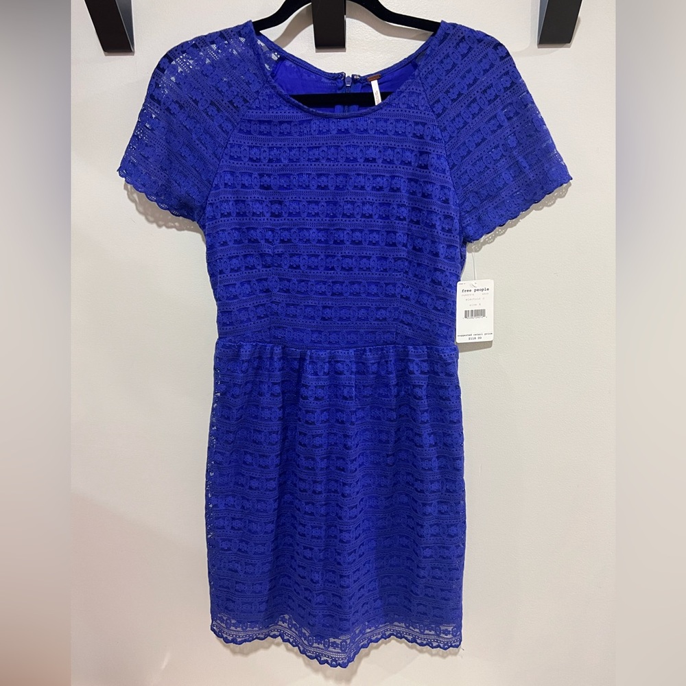 free people blue lace electric c dress - Size 4